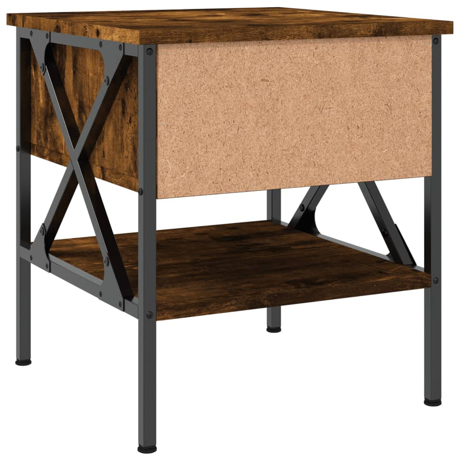 Nachtkastjes 2 St 40X42X45 Cm Bewerkt Hout Gerookt Eikenkleurig