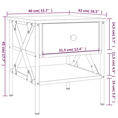 Nachtkastjes 2 St 40X42X45 Cm Bewerkt Hout Grijs Sonoma Eiken