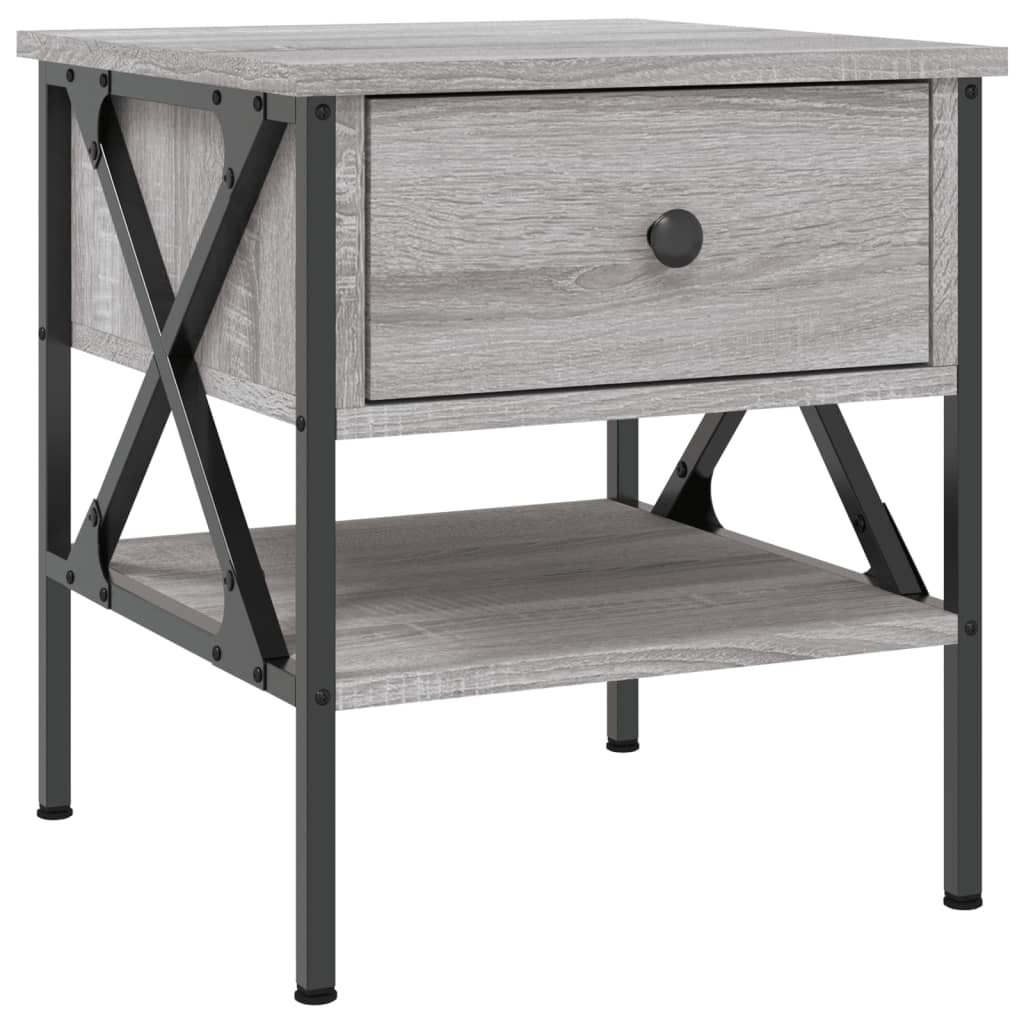 Nachtkastjes 2 St 40X42X45 Cm Bewerkt Hout Grijs Sonoma Eiken