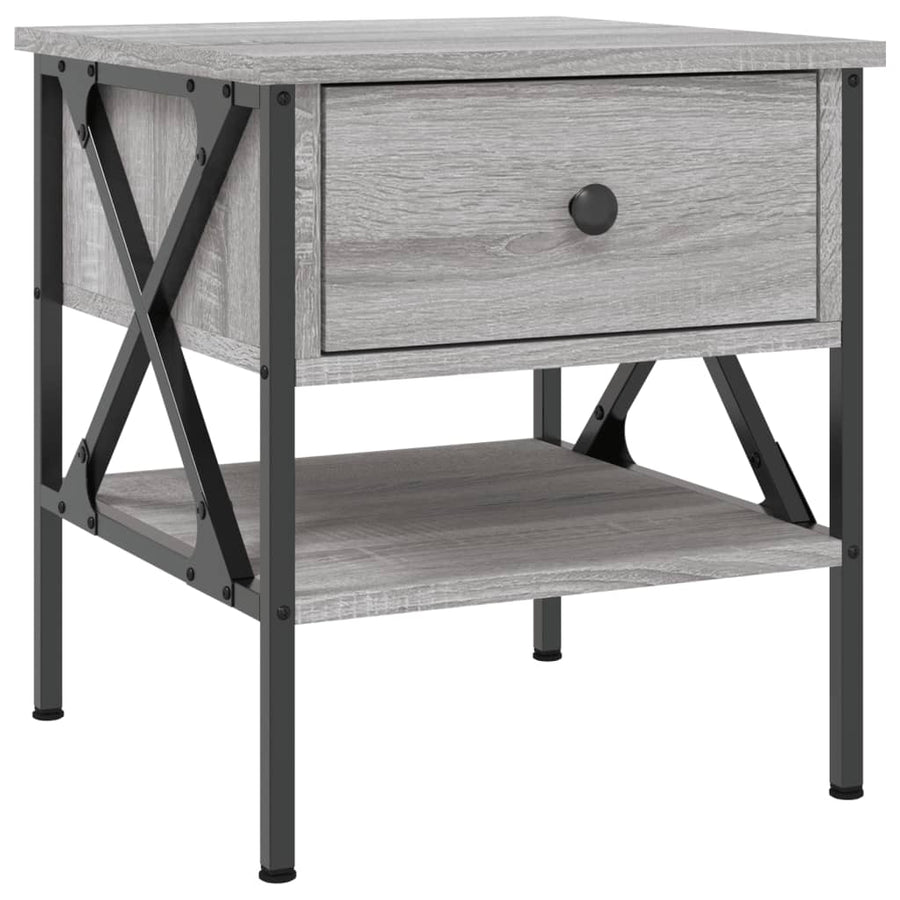 Nachtkastjes 2 St 40X42X45 Cm Bewerkt Hout Grijs Sonoma Eiken