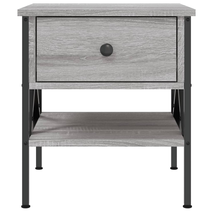 Nachtkastjes 2 St 40X42X45 Cm Bewerkt Hout Grijs Sonoma Eiken