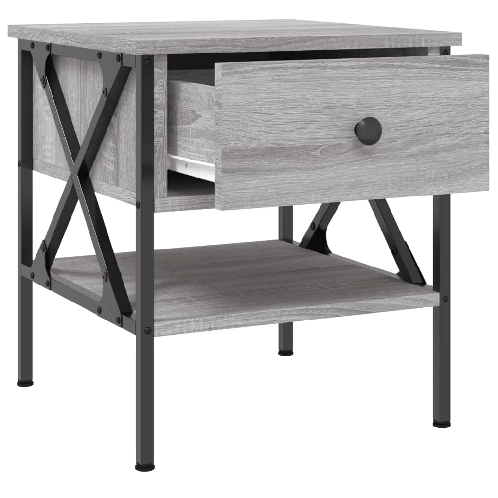 Nachtkastjes 2 St 40X42X45 Cm Bewerkt Hout Grijs Sonoma Eiken