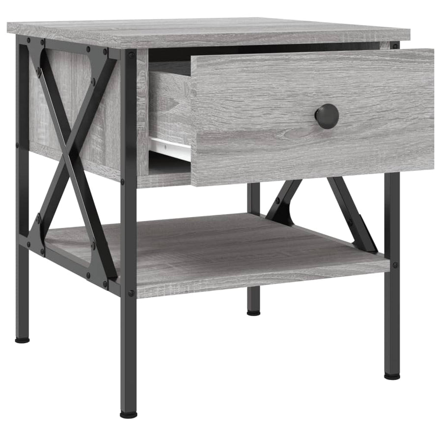 Nachtkastjes 2 St 40X42X45 Cm Bewerkt Hout Grijs Sonoma Eiken