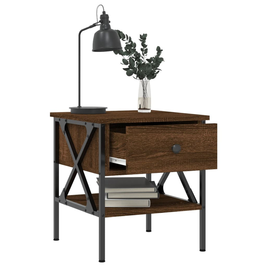 Nachtkastjes 2 St 40X42X45 Cm Bewerkt Hout Bruin Eikenkleur