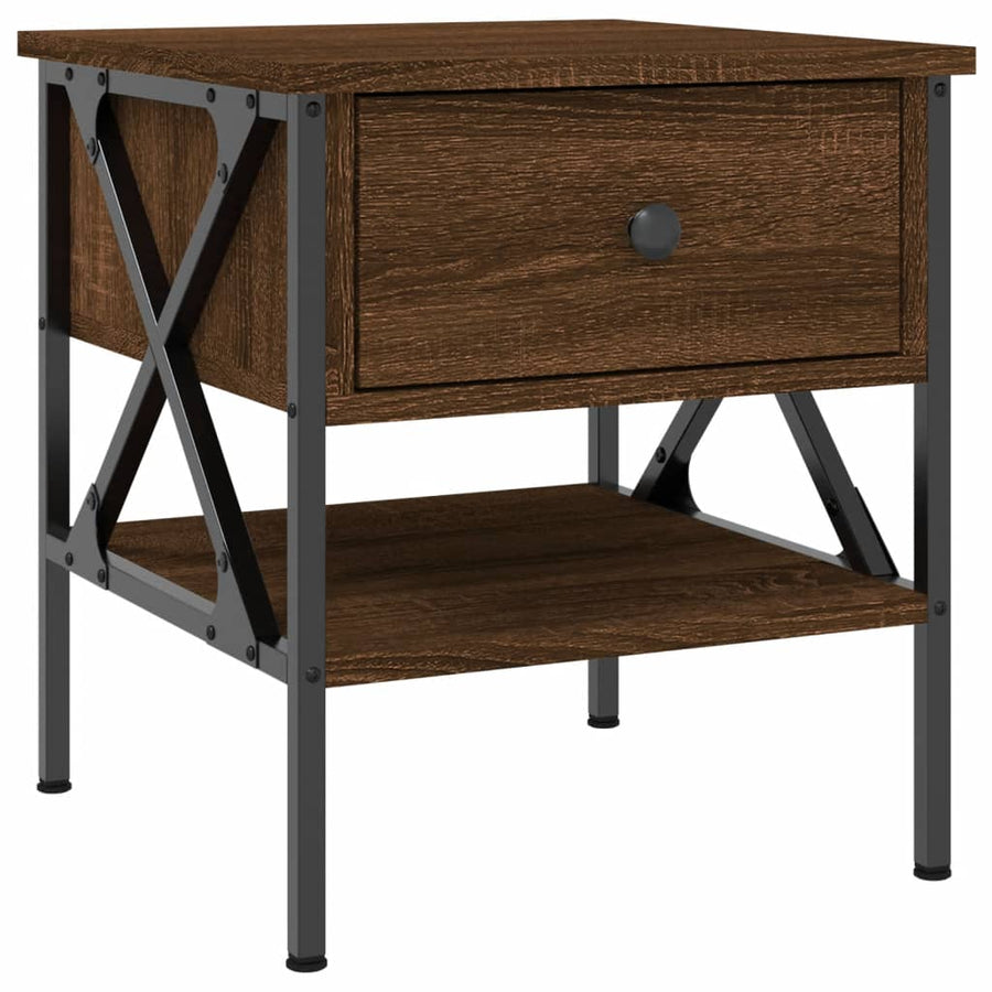 Nachtkastjes 2 St 40X42X45 Cm Bewerkt Hout Bruin Eikenkleur