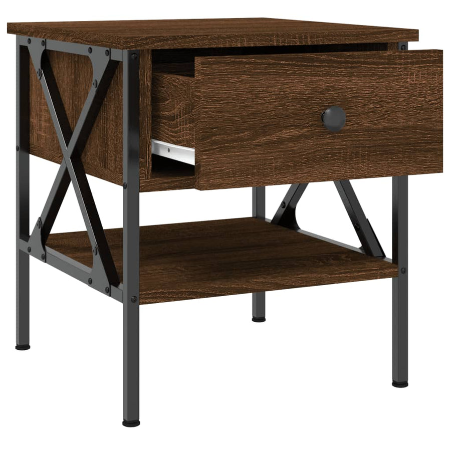 Nachtkastjes 2 St 40X42X45 Cm Bewerkt Hout Bruin Eikenkleur
