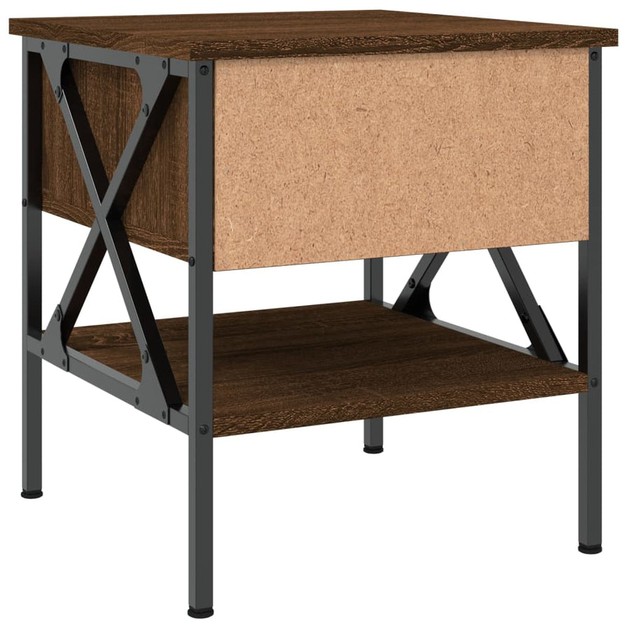 Nachtkastjes 2 St 40X42X45 Cm Bewerkt Hout Bruin Eikenkleur