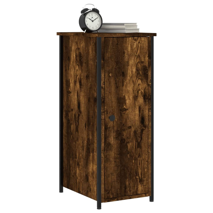 Nachtkastje 32X42X80 Cm Bewerkt Hout Gerookt Eikenkleurig