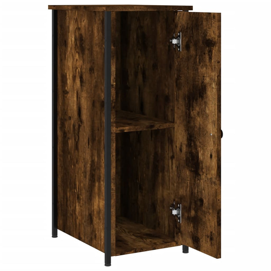 Nachtkastje 32X42X80 Cm Bewerkt Hout Gerookt Eikenkleurig