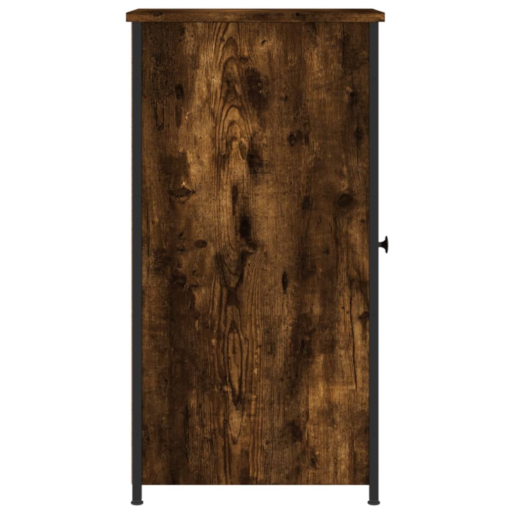 Nachtkastje 32X42X80 Cm Bewerkt Hout Gerookt Eikenkleurig