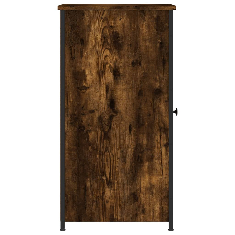 Nachtkastje 32X42X80 Cm Bewerkt Hout Gerookt Eikenkleurig