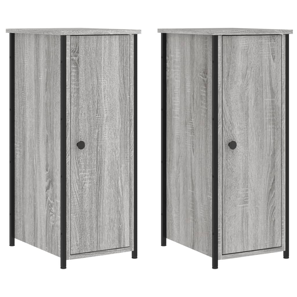 Nachtkastjes 2 St 32X42X80 Cm Bewerkt Hout Grijs Sonoma Eiken