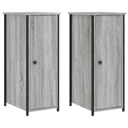 Nachtkastjes 2 St 32X42X80 Cm Bewerkt Hout Grijs Sonoma Eiken