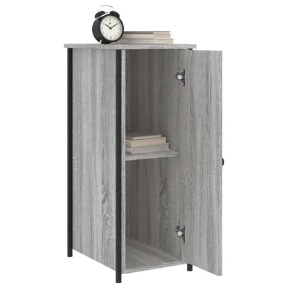 Nachtkastjes 2 St 32X42X80 Cm Bewerkt Hout Grijs Sonoma Eiken