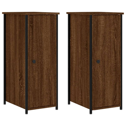 Nachtkastjes 2 St 32X42X80 Cm Bewerkt Hout Bruin Eikenkleur