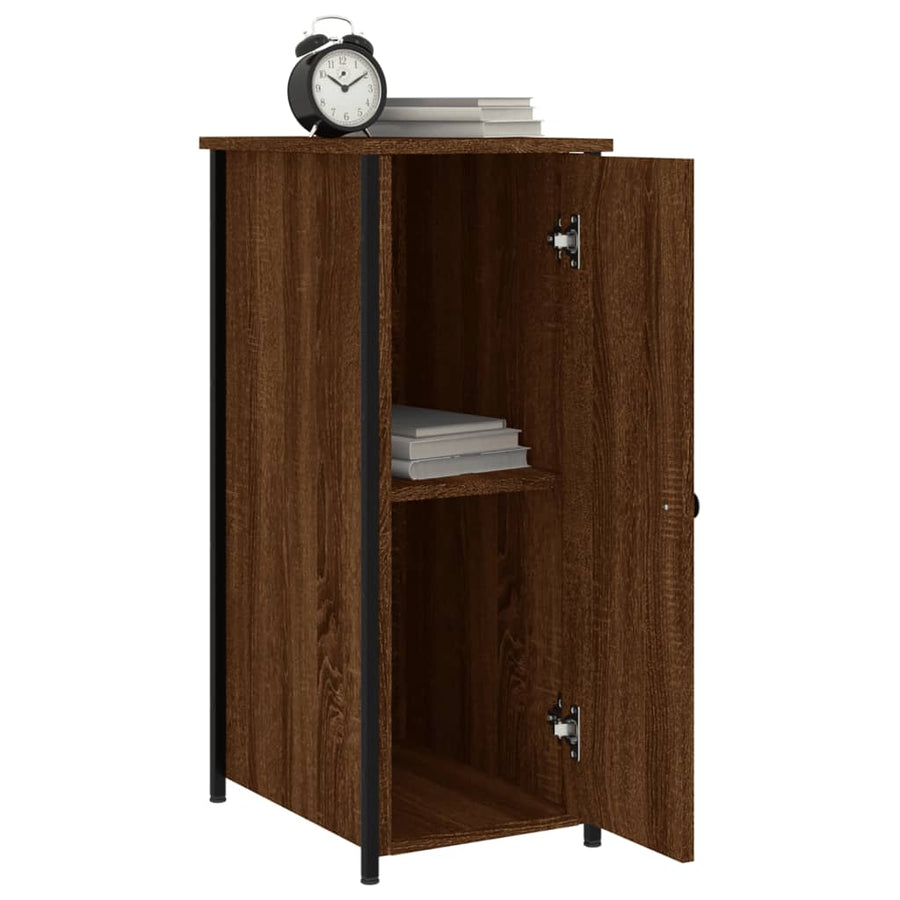 Nachtkastjes 2 St 32X42X80 Cm Bewerkt Hout Bruin Eikenkleur