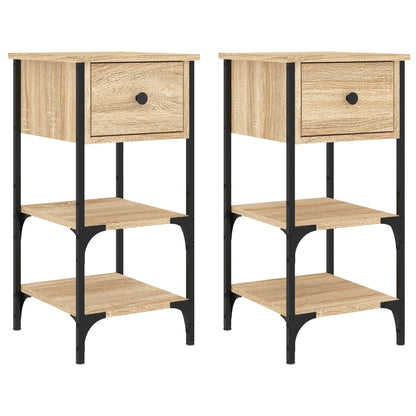 Nachtkastjes 2 St 34X36X70 Cm Bewerkt Hout Sonoma Eikenkleurig