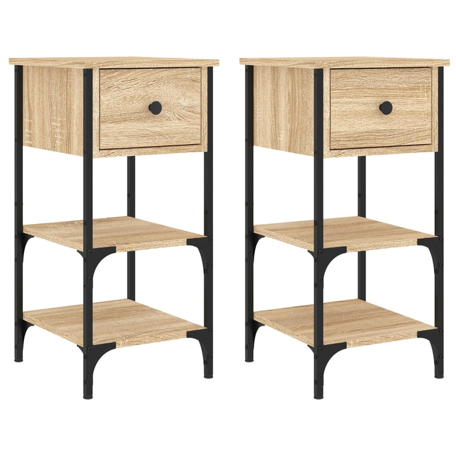 Nachtkastjes 2 St 34X36X70 Cm Bewerkt Hout Sonoma Eikenkleurig