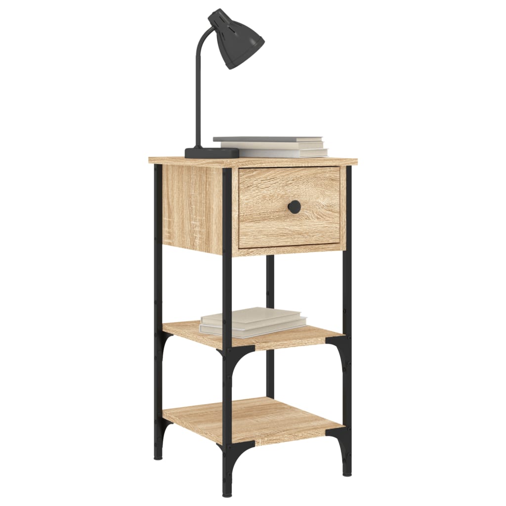 Nachtkastjes 2 St 34X36X70 Cm Bewerkt Hout Sonoma Eikenkleurig