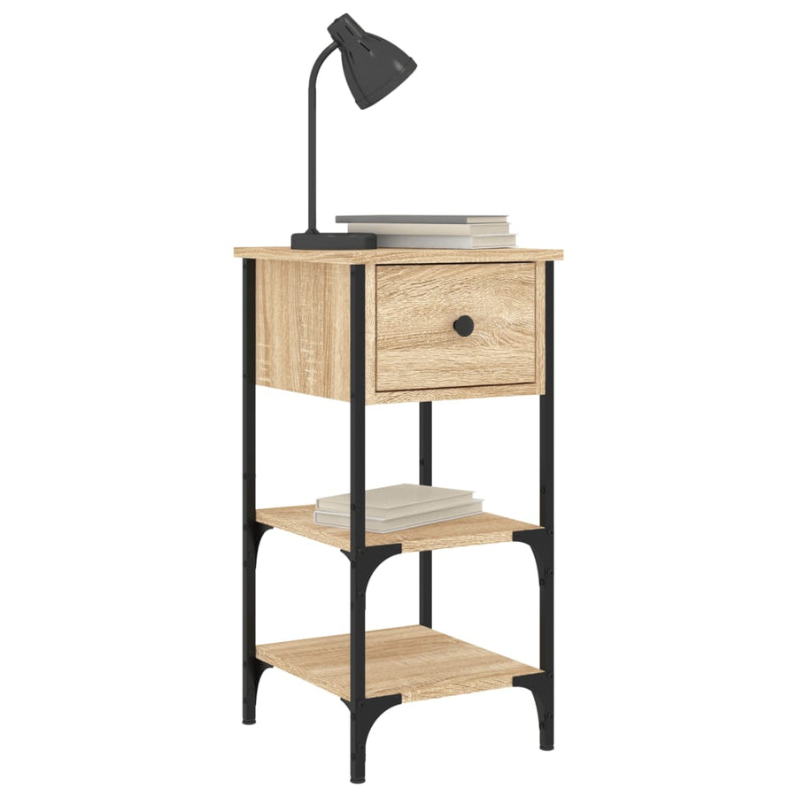 Nachtkastjes 2 St 34X36X70 Cm Bewerkt Hout Sonoma Eikenkleurig