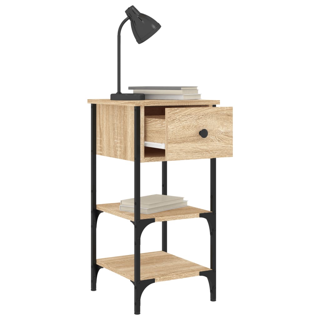 Nachtkastjes 2 St 34X36X70 Cm Bewerkt Hout Sonoma Eikenkleurig