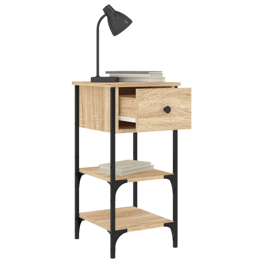 Nachtkastjes 2 St 34X36X70 Cm Bewerkt Hout Sonoma Eikenkleurig