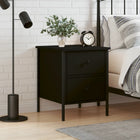 Nightstand 40x42x50 cm carved wood black