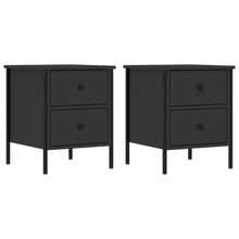 Nachtkastjes 2 St 40X42X50 Cm Bewerkt Hout Zwart