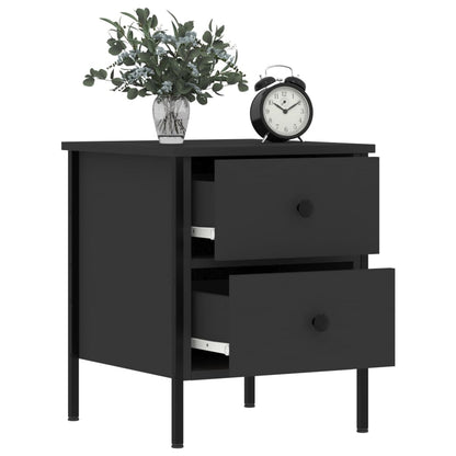 Nachtkastjes 2 St 40X42X50 Cm Bewerkt Hout Zwart