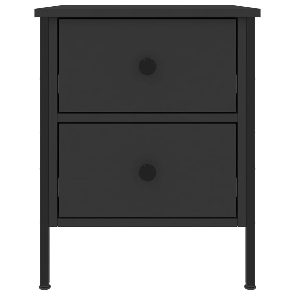 Nachtkastjes 2 St 40X42X50 Cm Bewerkt Hout Zwart