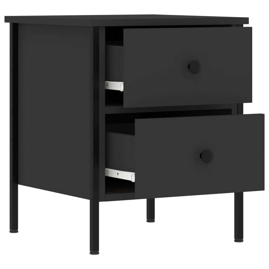 Nachtkastjes 2 St 40X42X50 Cm Bewerkt Hout Zwart