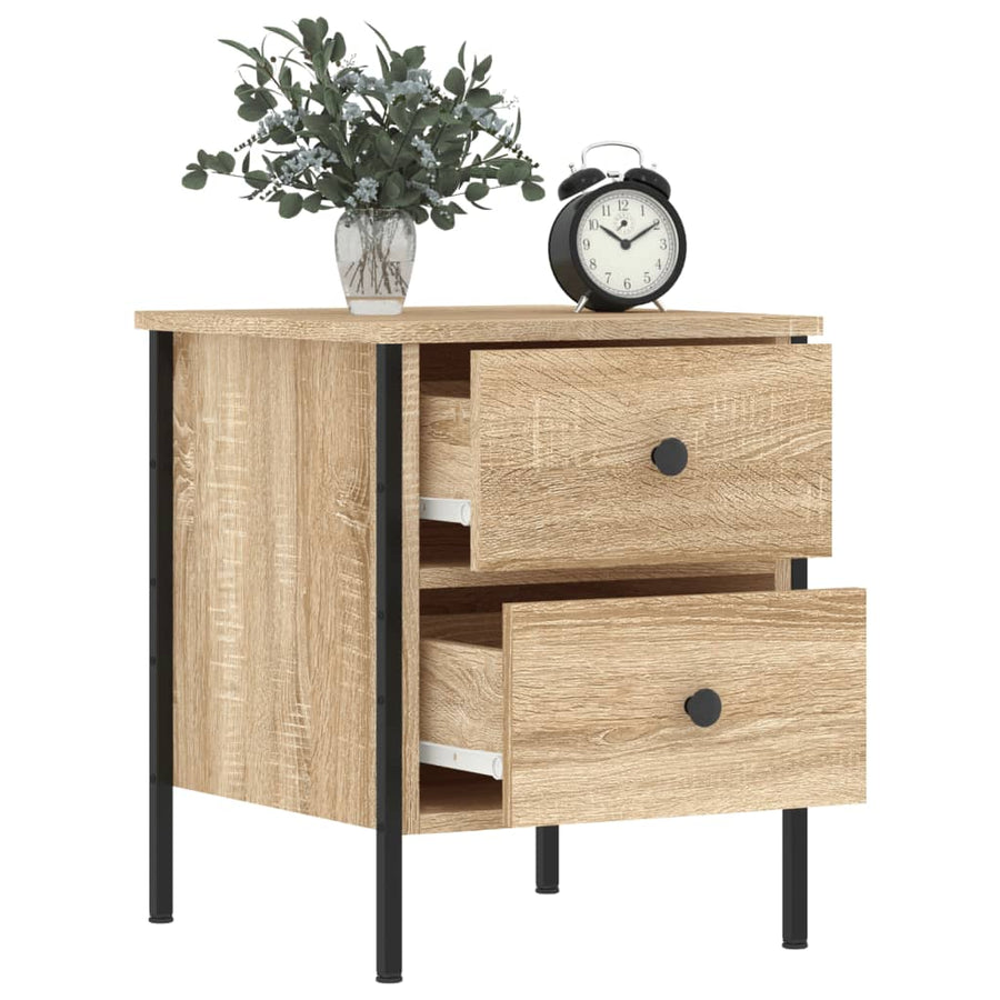 Nachtkastje 40X42X50 Cm Bewerkt Hout Sonoma Eikenkleurig