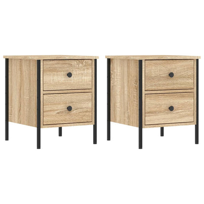 Nachtkastjes 2 st 40x42x50 cm bewerkt hout sonoma eikenkleurig