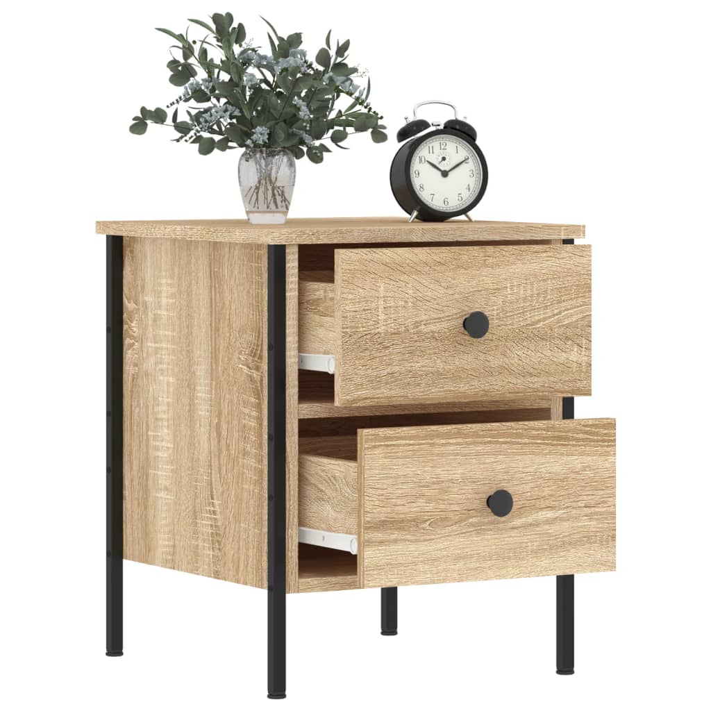 Nachtkastjes 2 st 40x42x50 cm bewerkt hout sonoma eikenkleurig