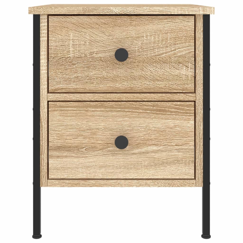 Nachtkastjes 2 st 40x42x50 cm bewerkt hout sonoma eikenkleurig