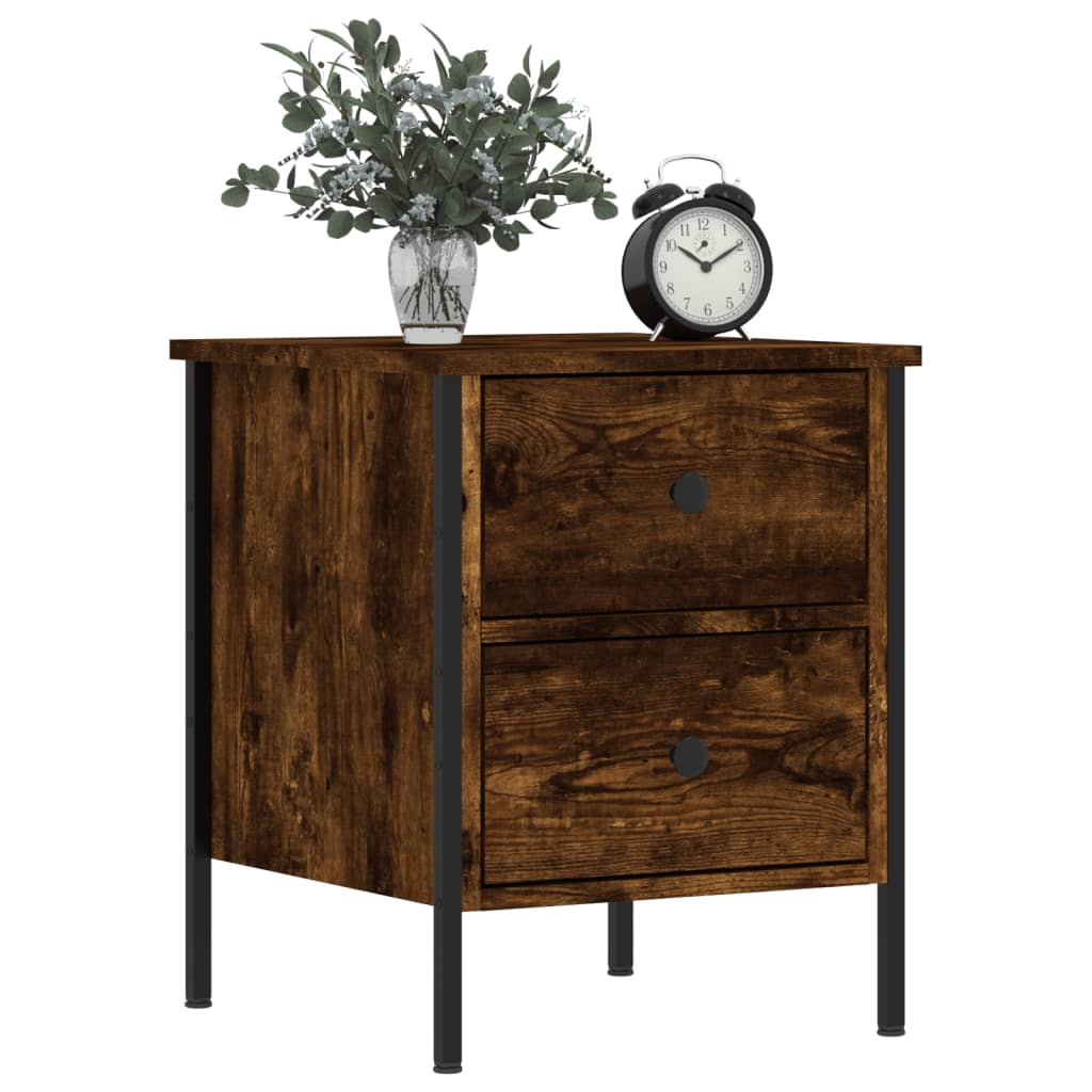 Nachtkastjes 2 St 40X42X50 Cm Bewerkt Hout Gerookt Eikenkleurig