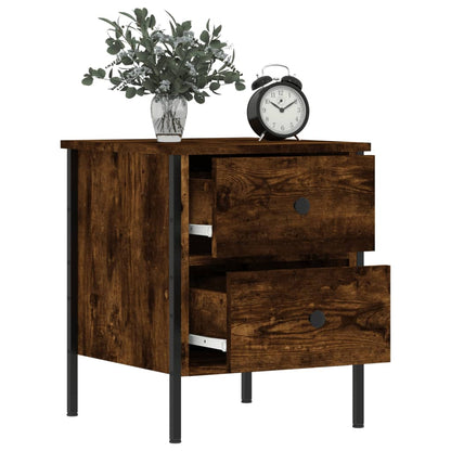 Nachtkastjes 2 St 40X42X50 Cm Bewerkt Hout Gerookt Eikenkleurig