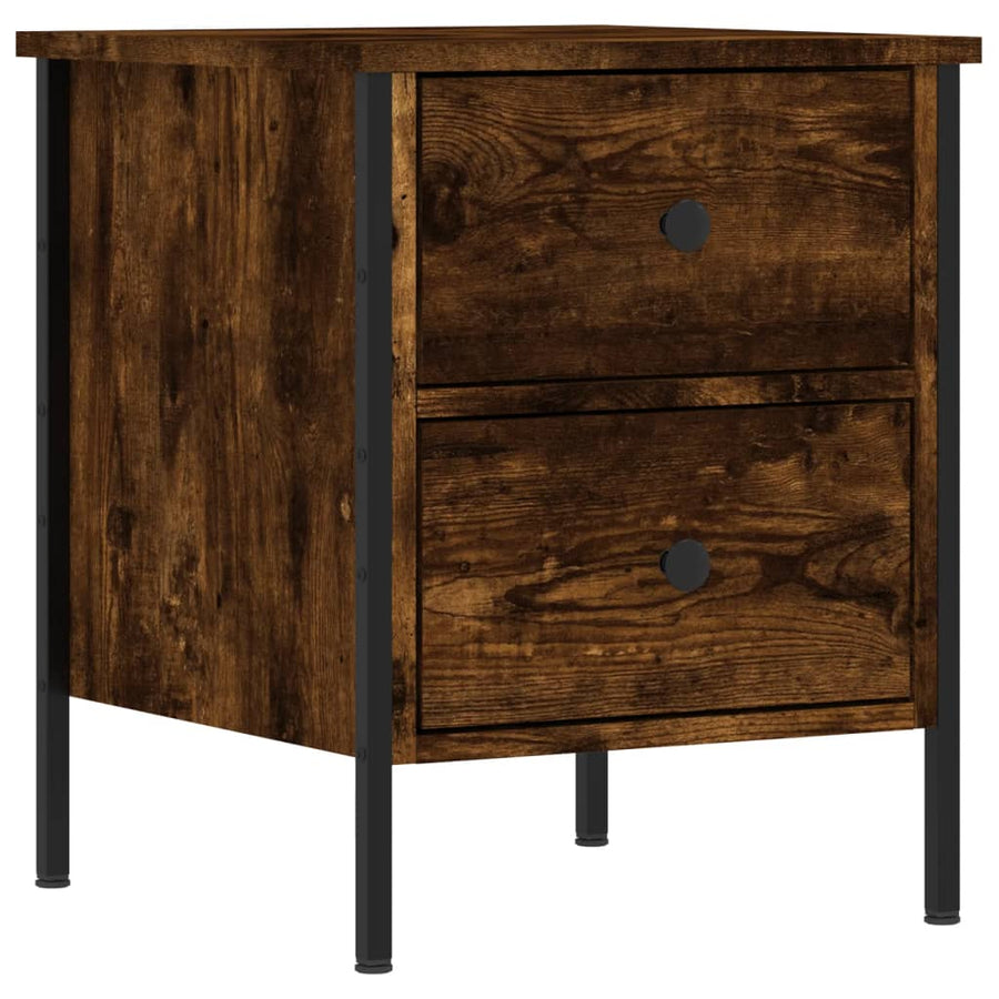Nachtkastjes 2 St 40X42X50 Cm Bewerkt Hout Gerookt Eikenkleurig