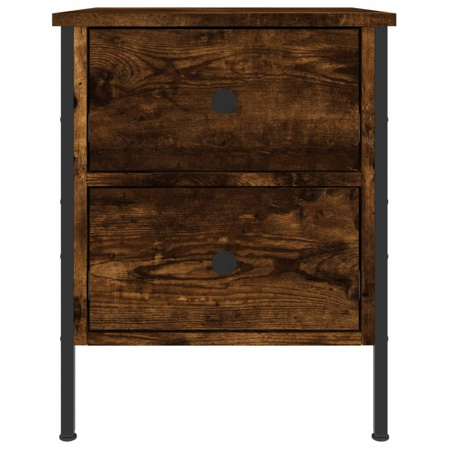Nachtkastjes 2 St 40X42X50 Cm Bewerkt Hout Gerookt Eikenkleurig