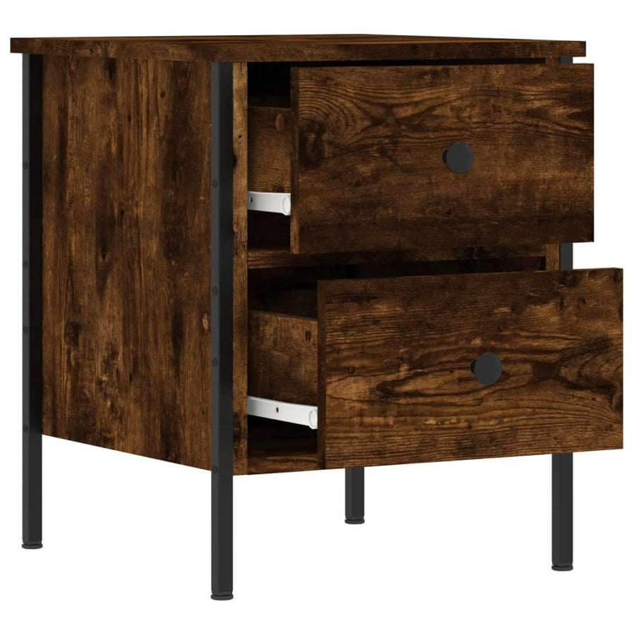Nachtkastjes 2 St 40X42X50 Cm Bewerkt Hout Gerookt Eikenkleurig