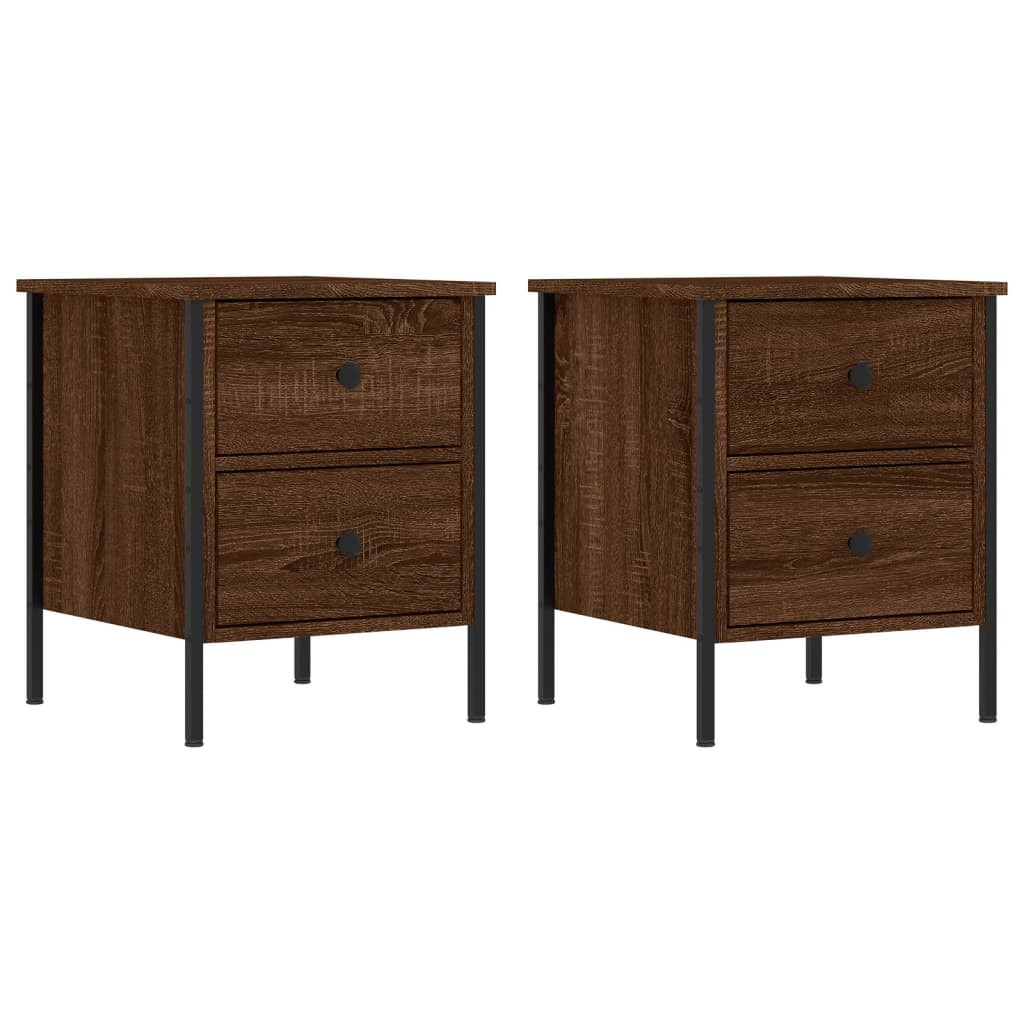 Nachtkastjes 2 St 40X42X50 Cm Bewerkt Hout Bruin Eikenkleur