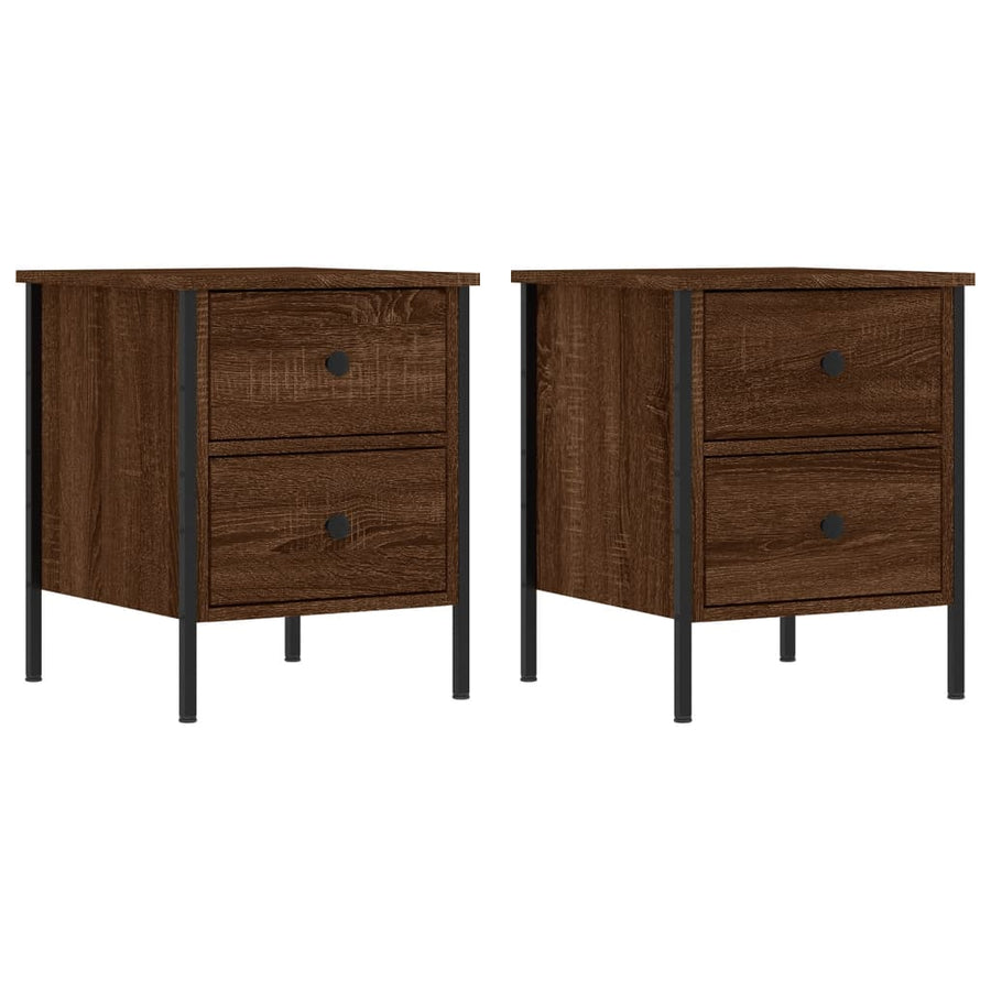 Nachtkastjes 2 St 40X42X50 Cm Bewerkt Hout Bruin Eikenkleur