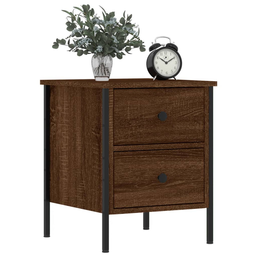 Nachtkastjes 2 St 40X42X50 Cm Bewerkt Hout Bruin Eikenkleur