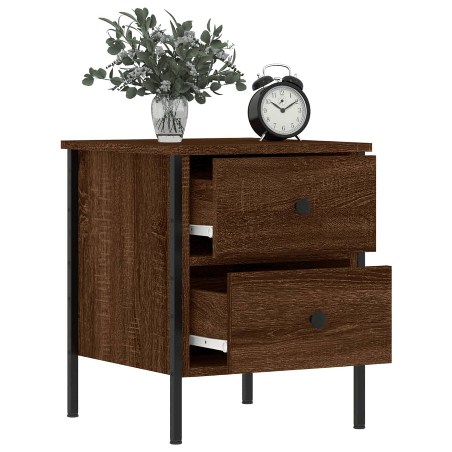 Nachtkastjes 2 St 40X42X50 Cm Bewerkt Hout Bruin Eikenkleur