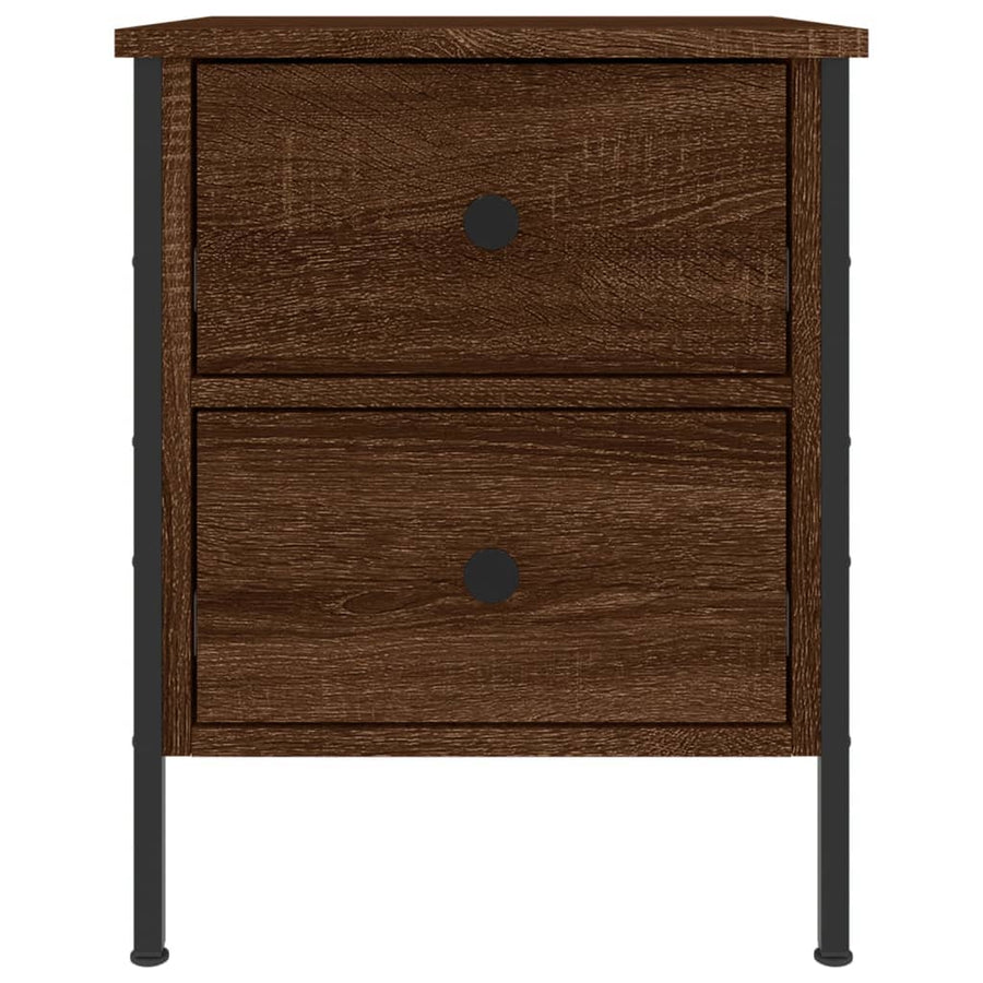 Nachtkastjes 2 St 40X42X50 Cm Bewerkt Hout Bruin Eikenkleur