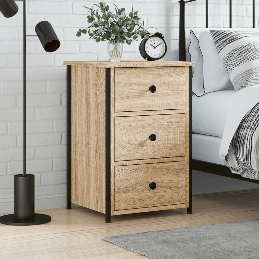 Nachtkastje 40X36X60 Cm Bewerkt Hout Sonoma Eikenkleurig