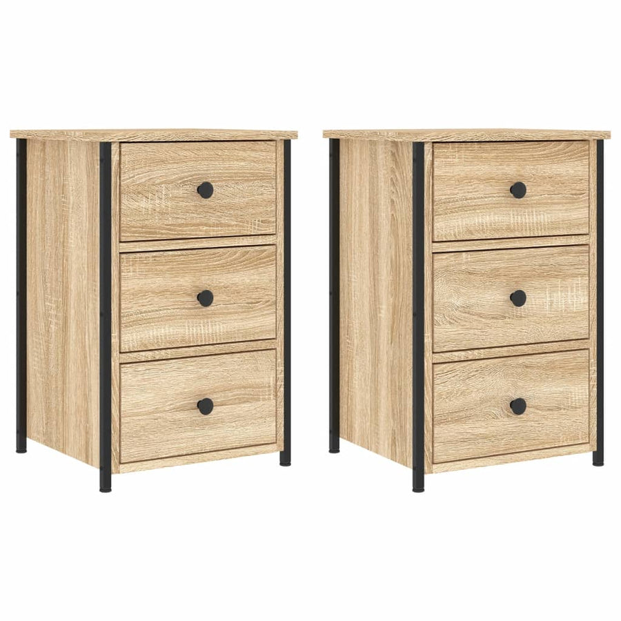 Nachtkastjes 40X36X60 Cm Bewerkt Hout Kleurig 2 Sonoma eiken