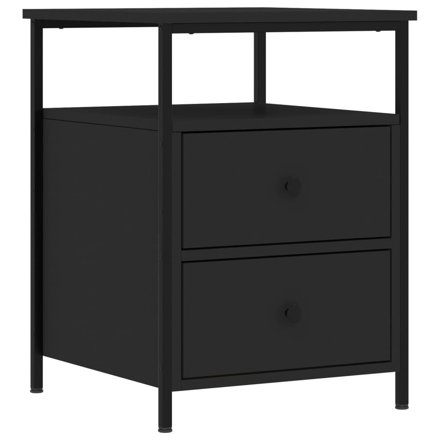 Nachtkastjes 2 st 44x45x60 cm bewerkt hout zwart 2 Zwart