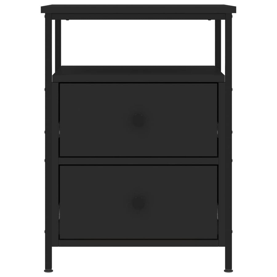 Nachtkastjes 2 st 44x45x60 cm bewerkt hout zwart 2 Zwart