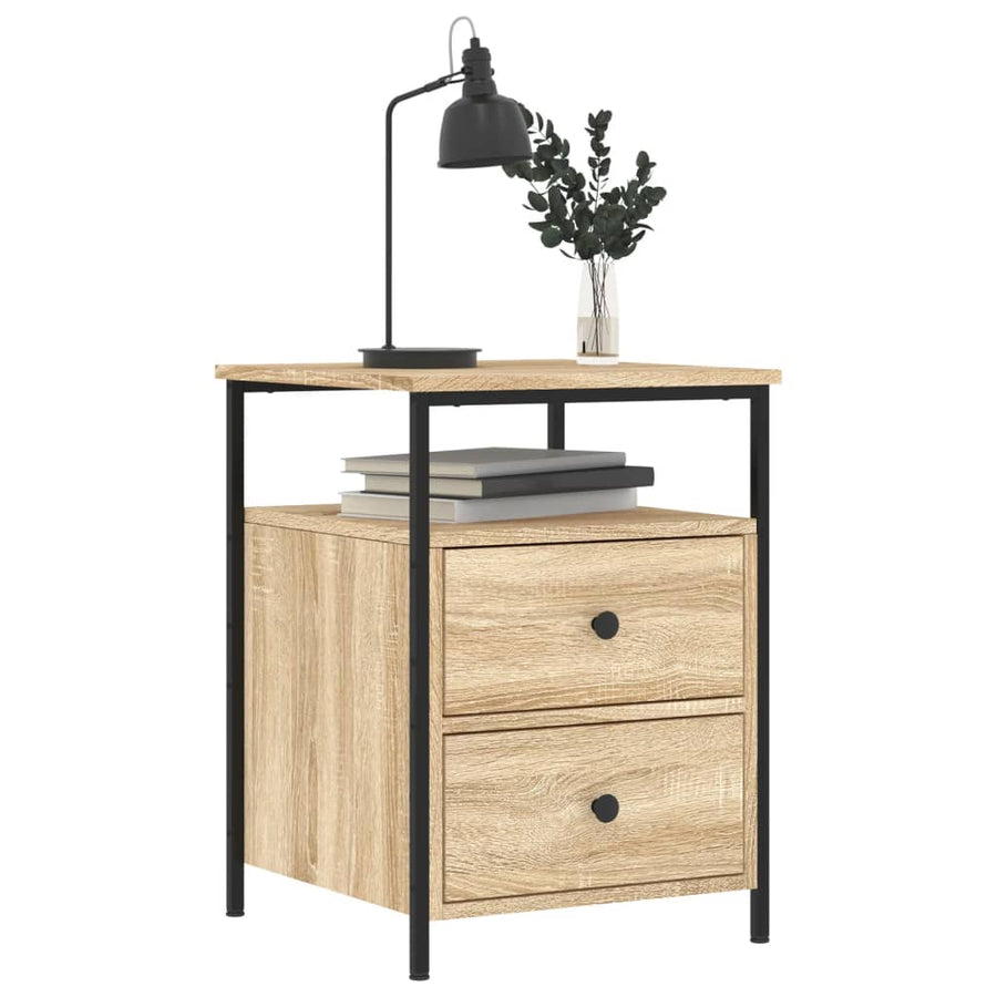 Nachtkastje 44X45X60 Cm Bewerkt Hout Kleurig
